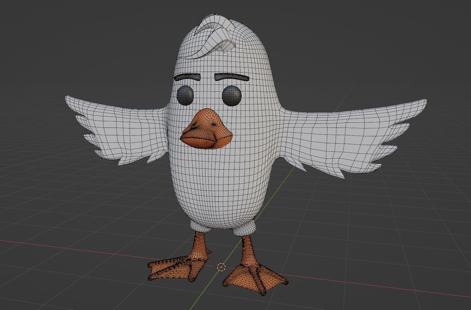 Cartoon Bird Duck - Rigged high and low poly  Low-poly 3D model_3