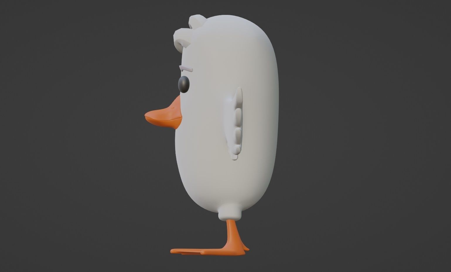 Cartoon Bird Duck - Rigged high and low poly  Low-poly 3D model_2