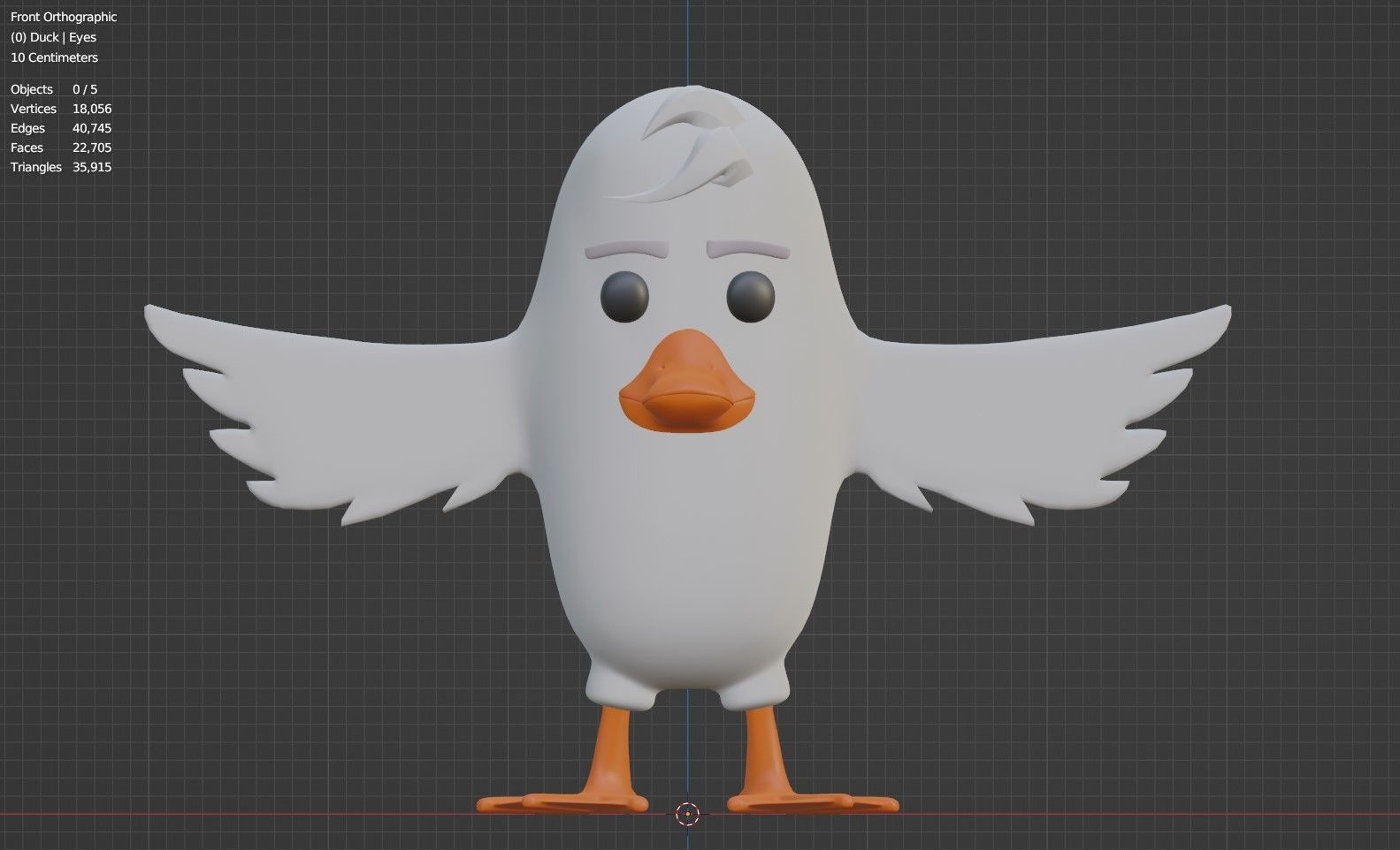 Cartoon Bird Duck - Rigged high and low poly  Low-poly 3D model_1