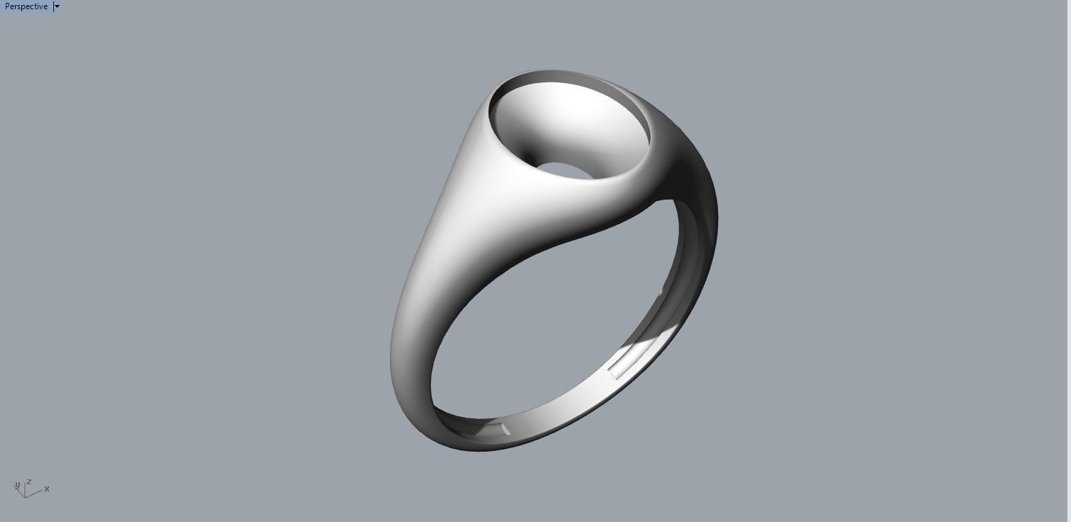 Simple signet ring 3D print model_5