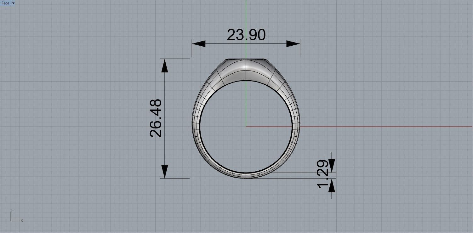 Simple signet ring 3D print model_8