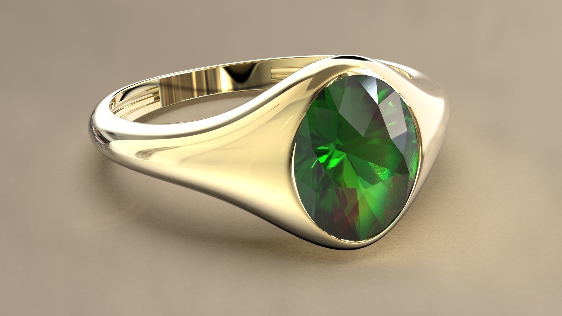 Simple signet ring 3D print model_4