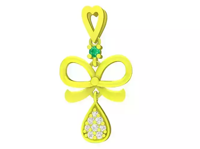 diamond bow pendant 4712