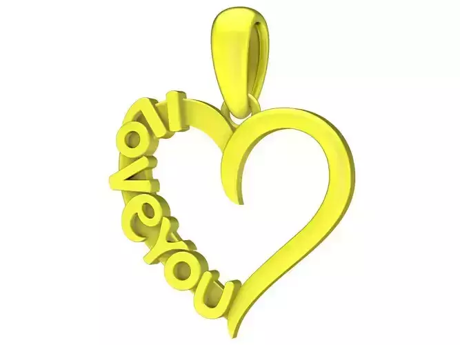 i love you heart pendant 4715