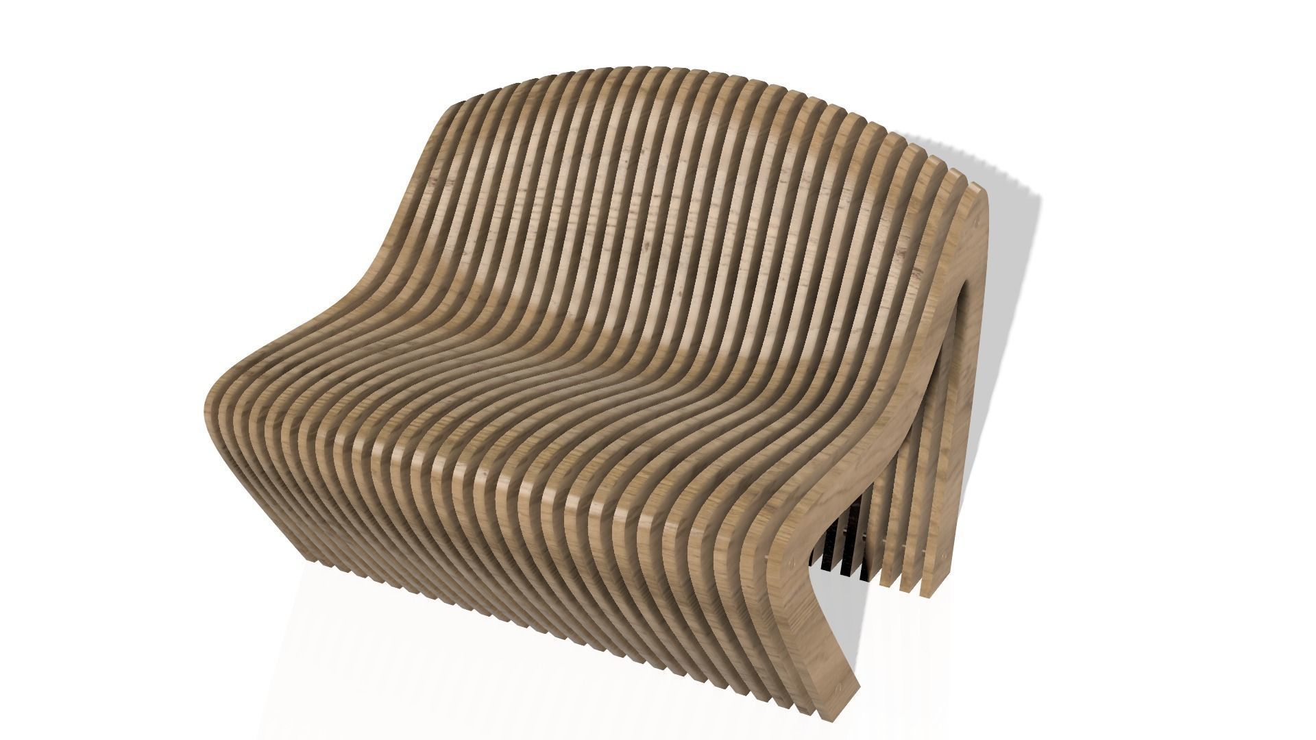 Parametric bench 2s2 3D model_1