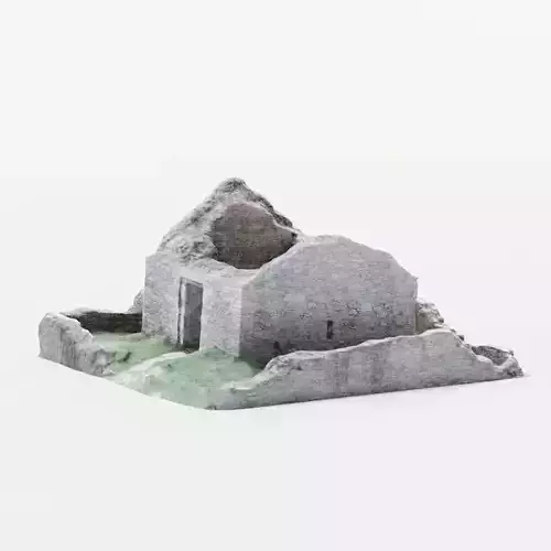 Napoleonic Ruin of Stone Building - Game-Ready Photoscan Low-poly 3D model