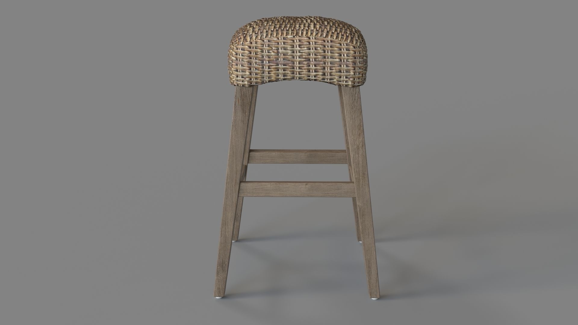 Leigh Rattan Counter Stool Natural 3D model_1