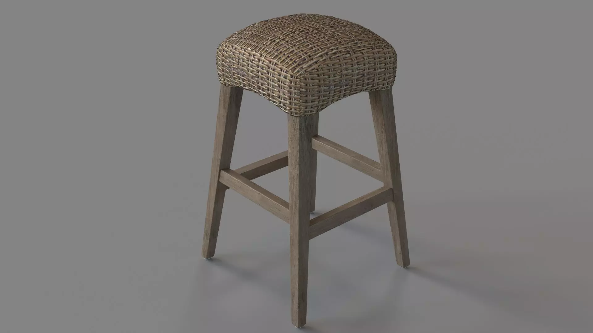 Leigh Rattan Counter Stool Natural 3D model_0