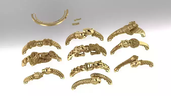 Collection 3d Bracelets Jewellery Jaguar and Leopard  3D print model