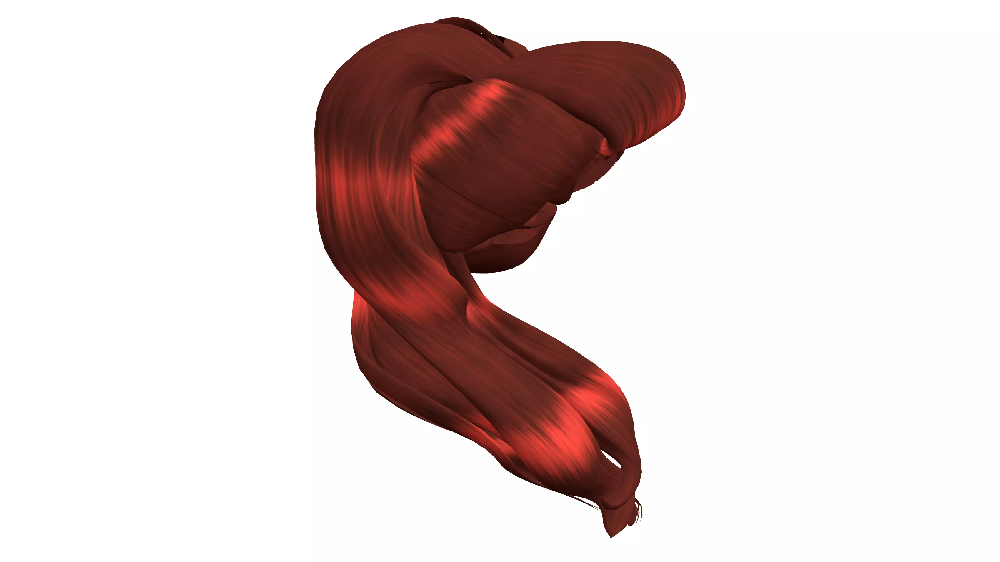 Bella Retro Pin Up Ponytail Hair Low-poly 3D model_0