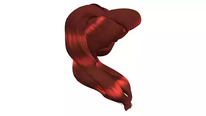 Bella Retro Pin Up Ponytail Hair Low-poly 3D model