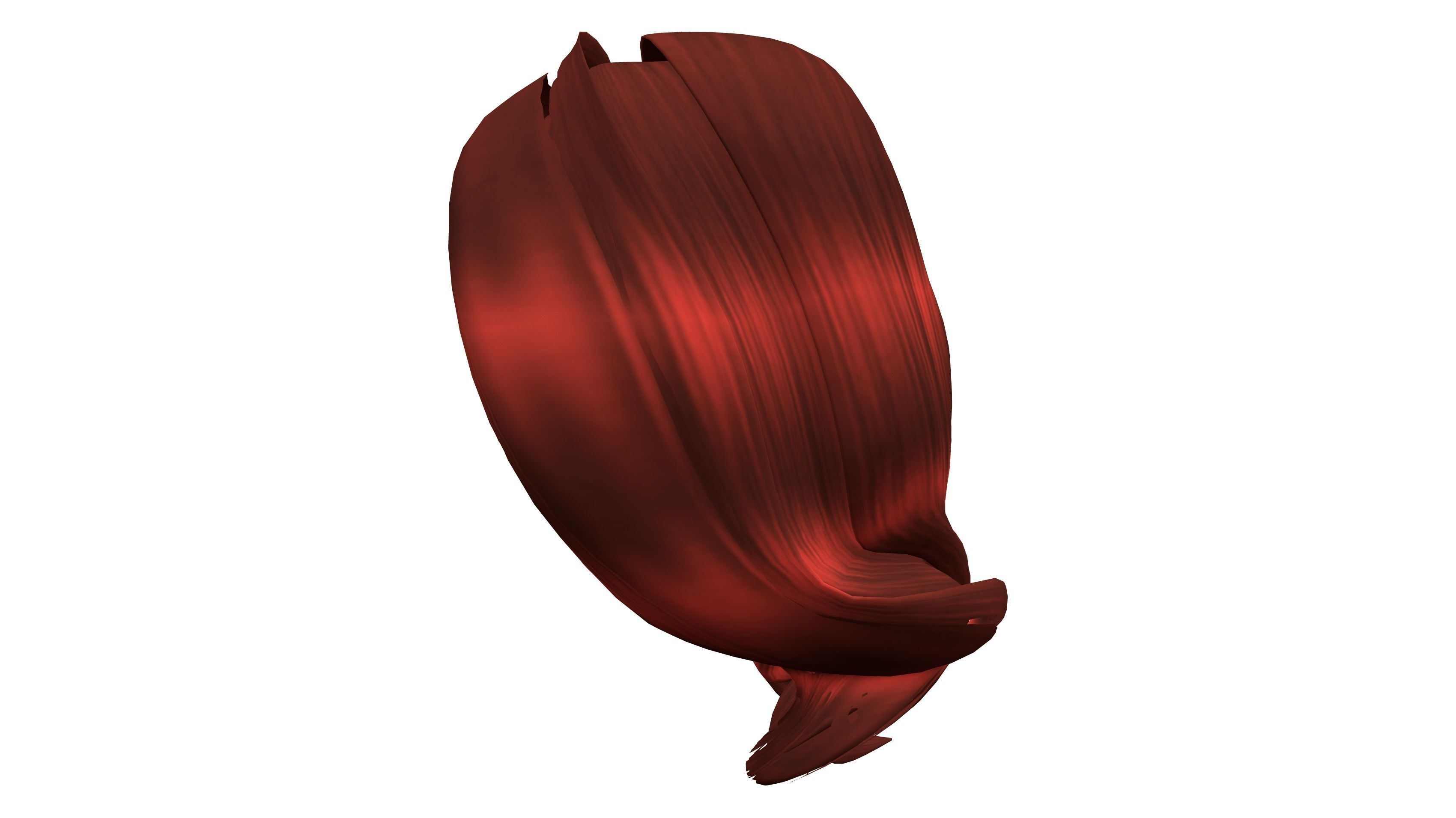 Bella Retro Pin Up Ponytail Hair Low-poly 3D model_9