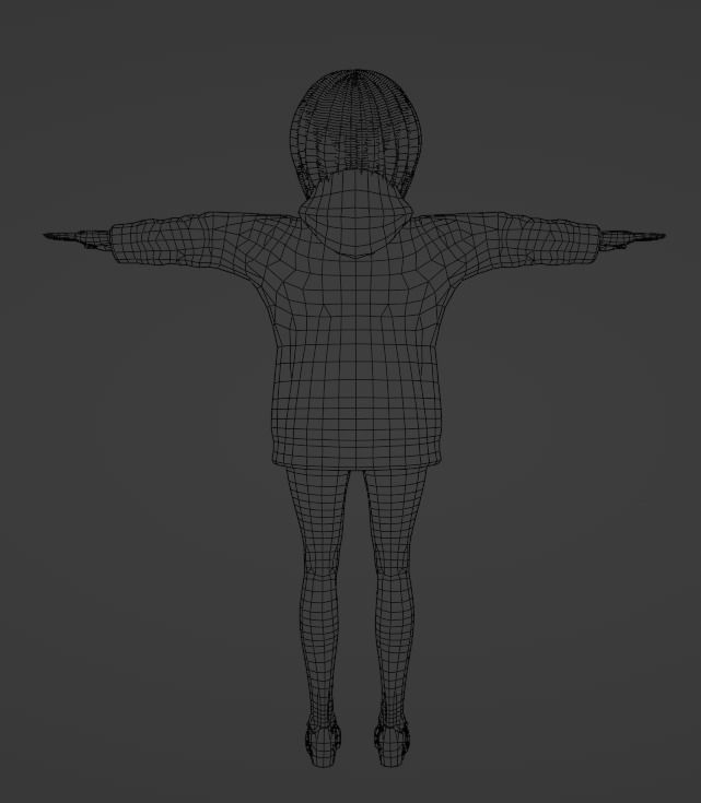 3d anime girl for vrchat and for gaming  Low-poly 3D model_8