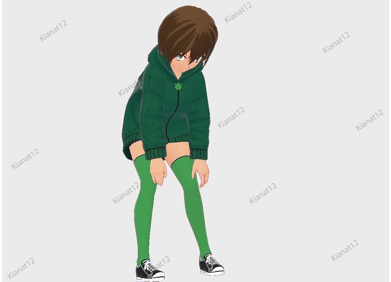 3d anime girl for vrchat and for gaming  Low-poly 3D model_4