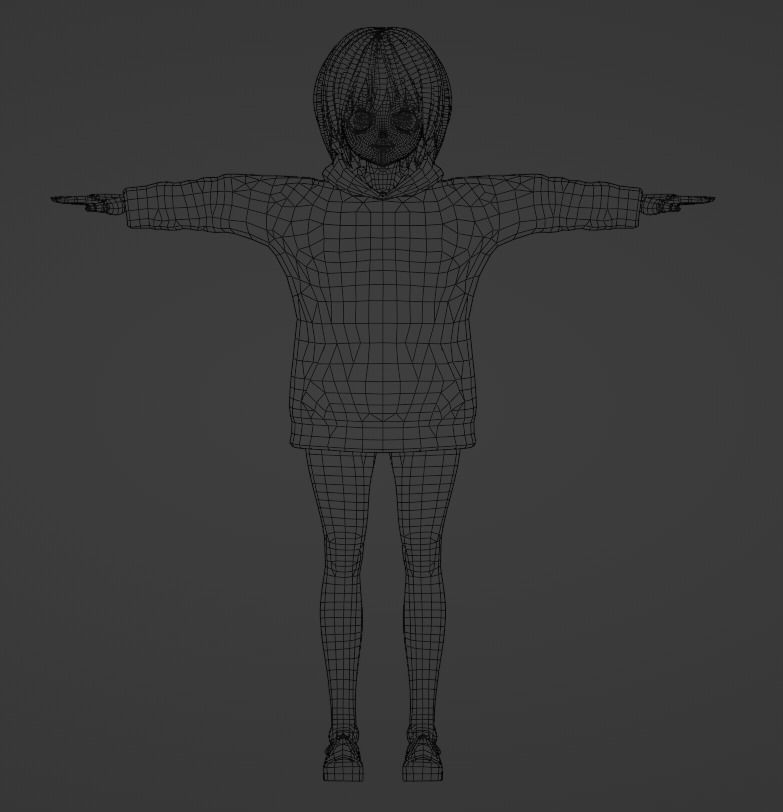 3d anime girl for vrchat and for gaming  Low-poly 3D model_7