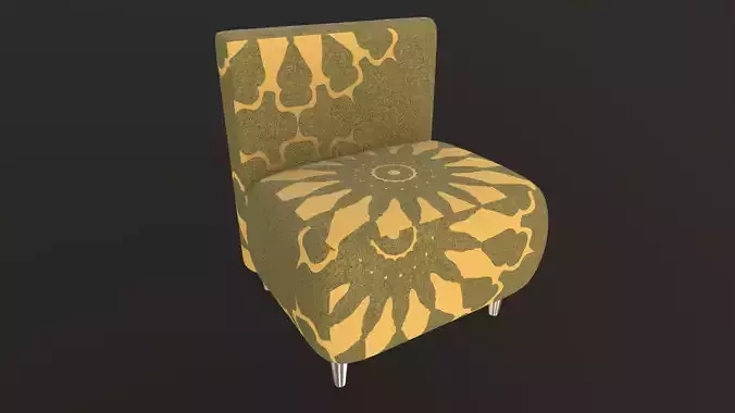 Stylish Fabric Single Sofa AR VR PBR Low-poly 3D model