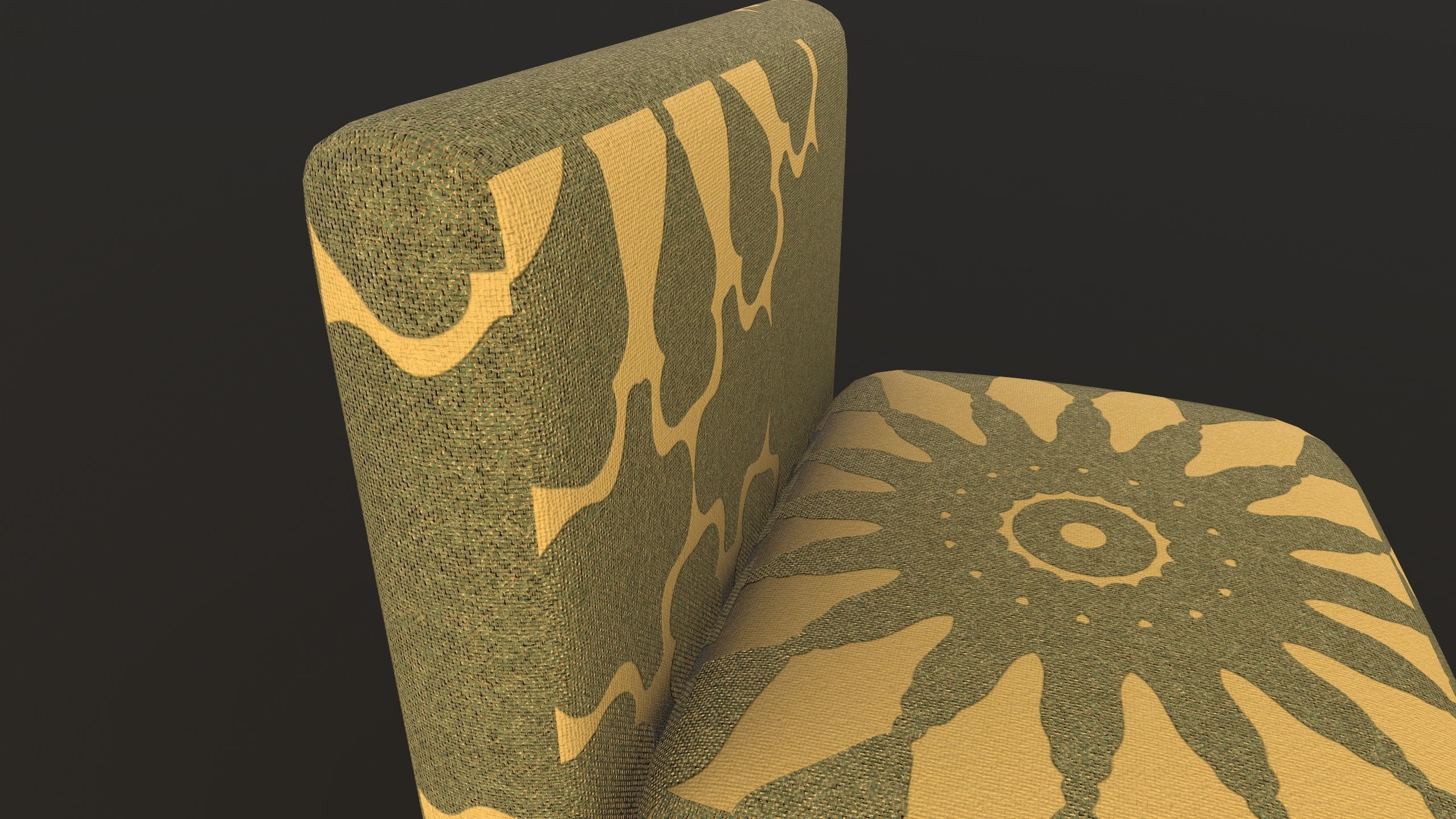 Stylish Fabric Single Sofa AR VR PBR Low-poly 3D model_13