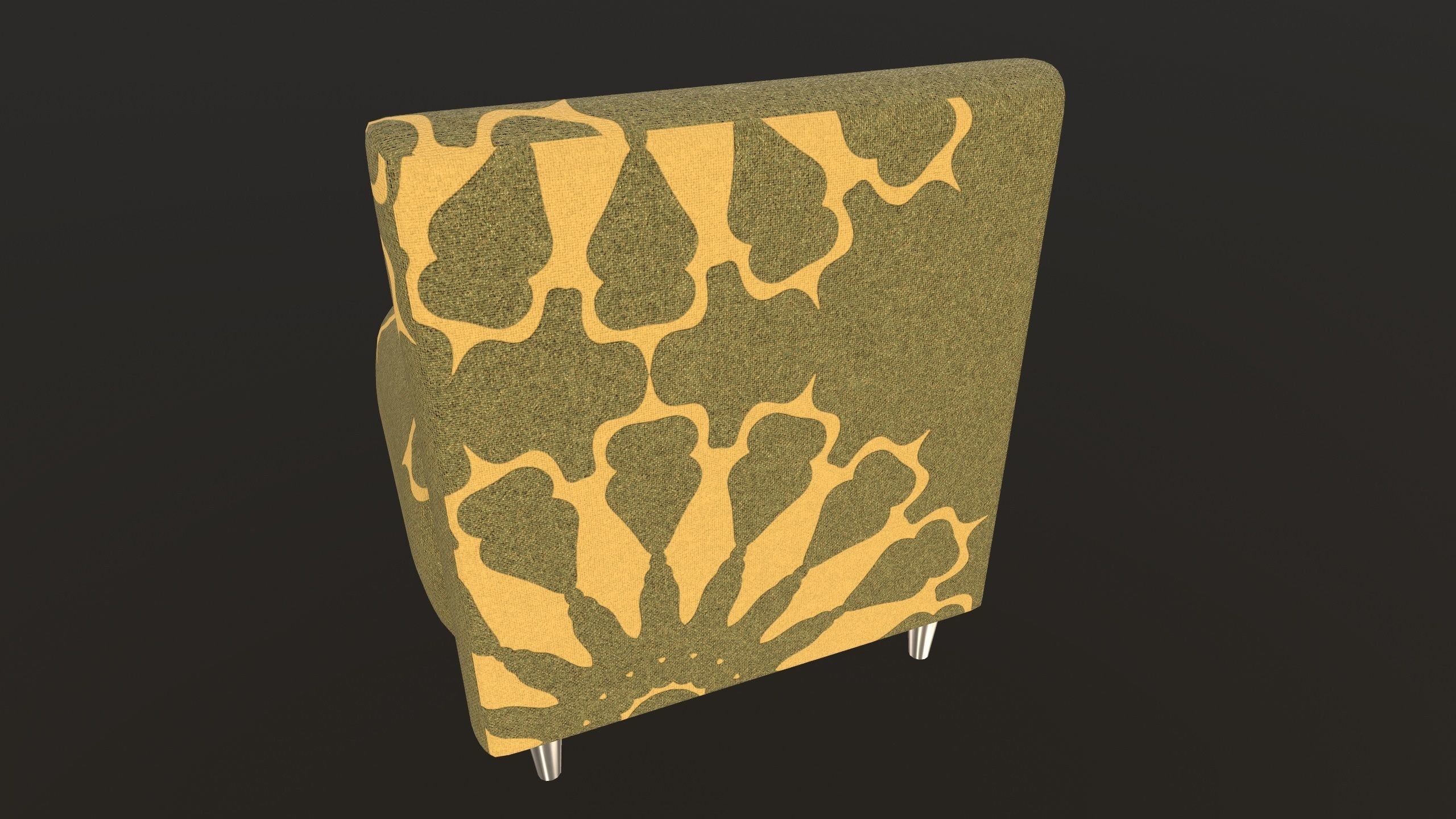 Stylish Fabric Single Sofa AR VR PBR Low-poly 3D model_6