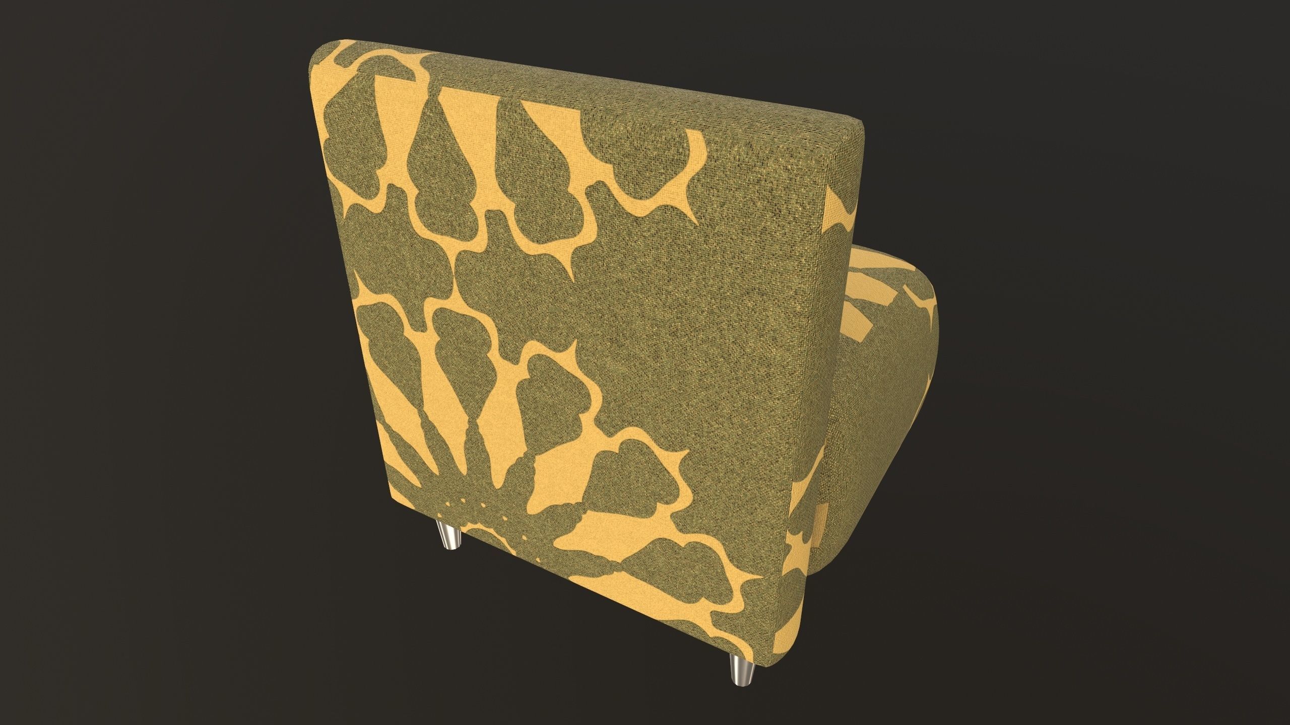 Stylish Fabric Single Sofa AR VR PBR Low-poly 3D model_7