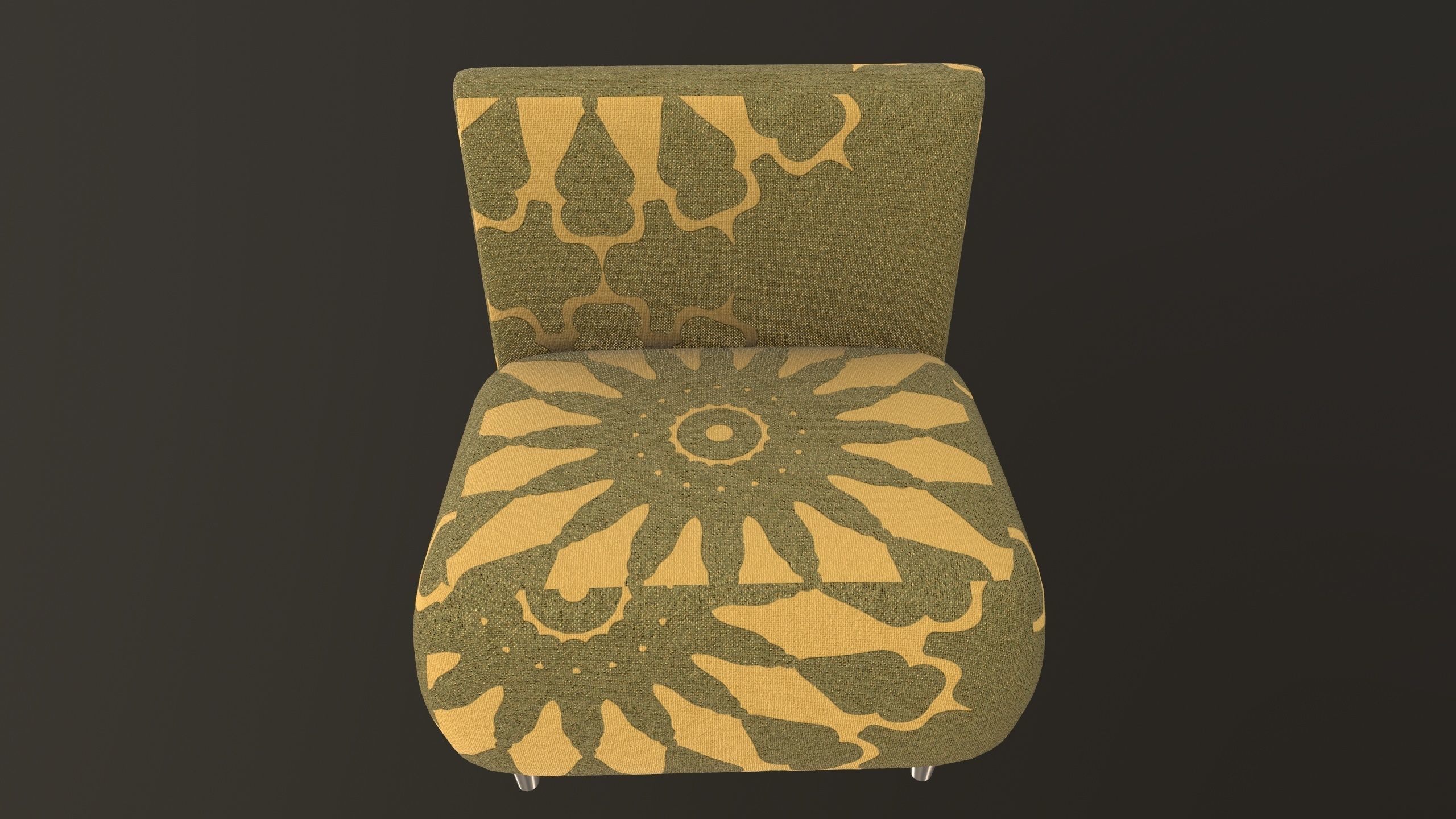 Stylish Fabric Single Sofa AR VR PBR Low-poly 3D model_11