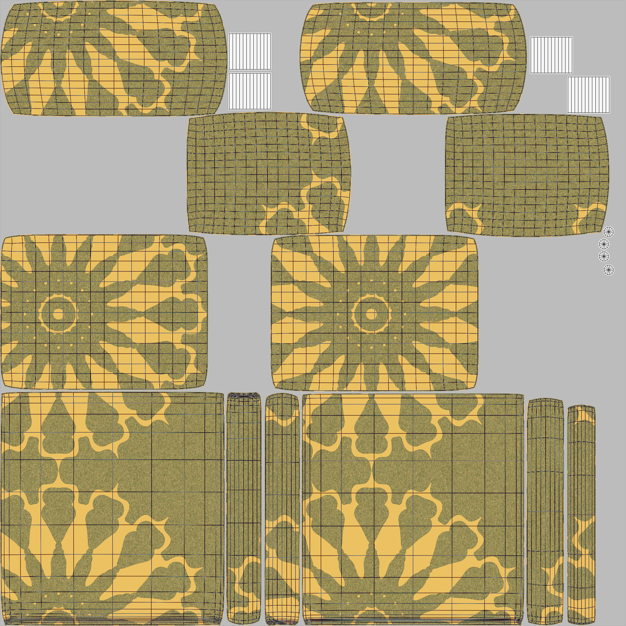 Stylish Fabric Single Sofa AR VR PBR Low-poly 3D model_17