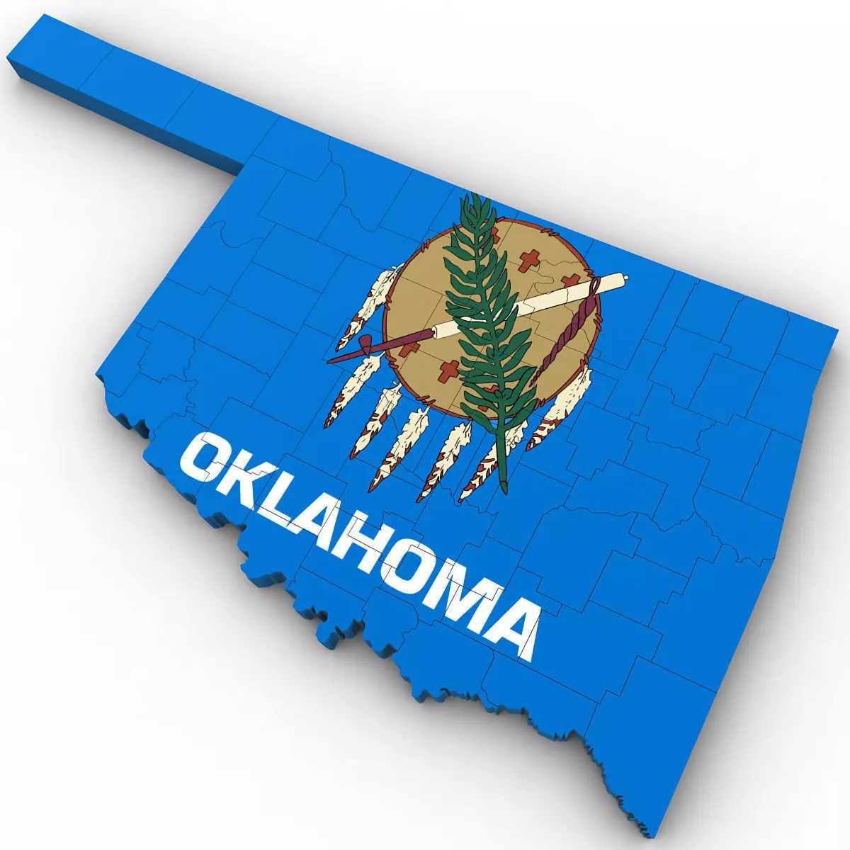 Oklahoma Political Map 3D model