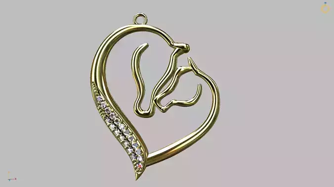 Mother and Baby Horses Pendant