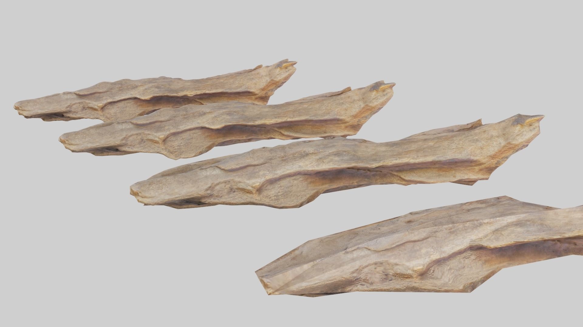 PSWooden006 scanned Wood chip Low-poly 3D model_2