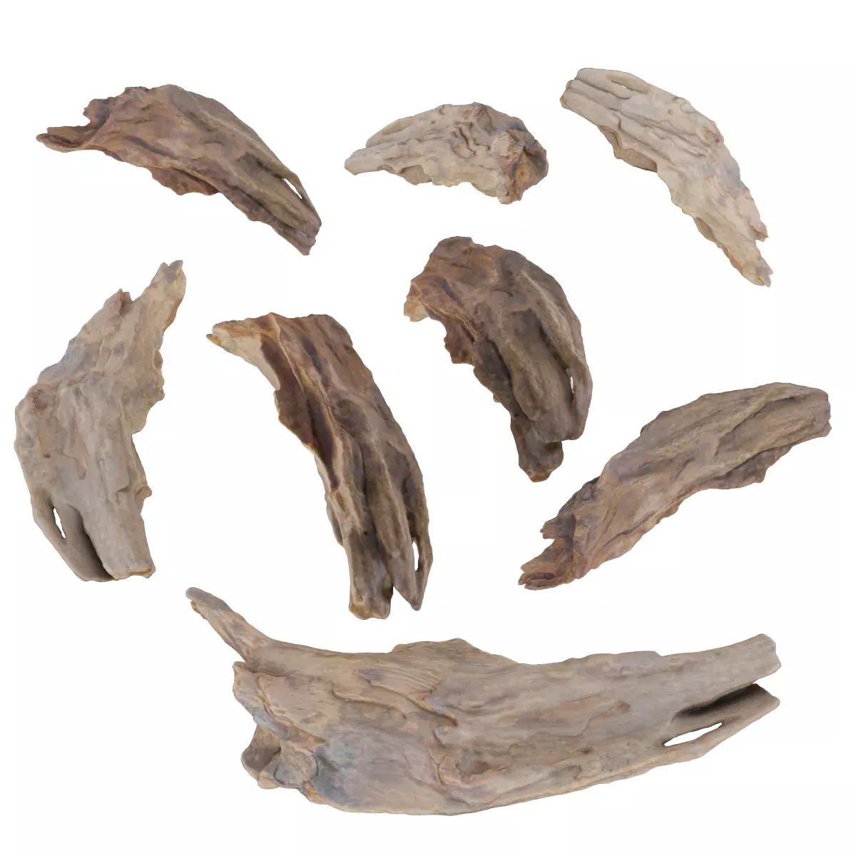 PSWooden006 scanned Wood chip Low-poly 3D model_0