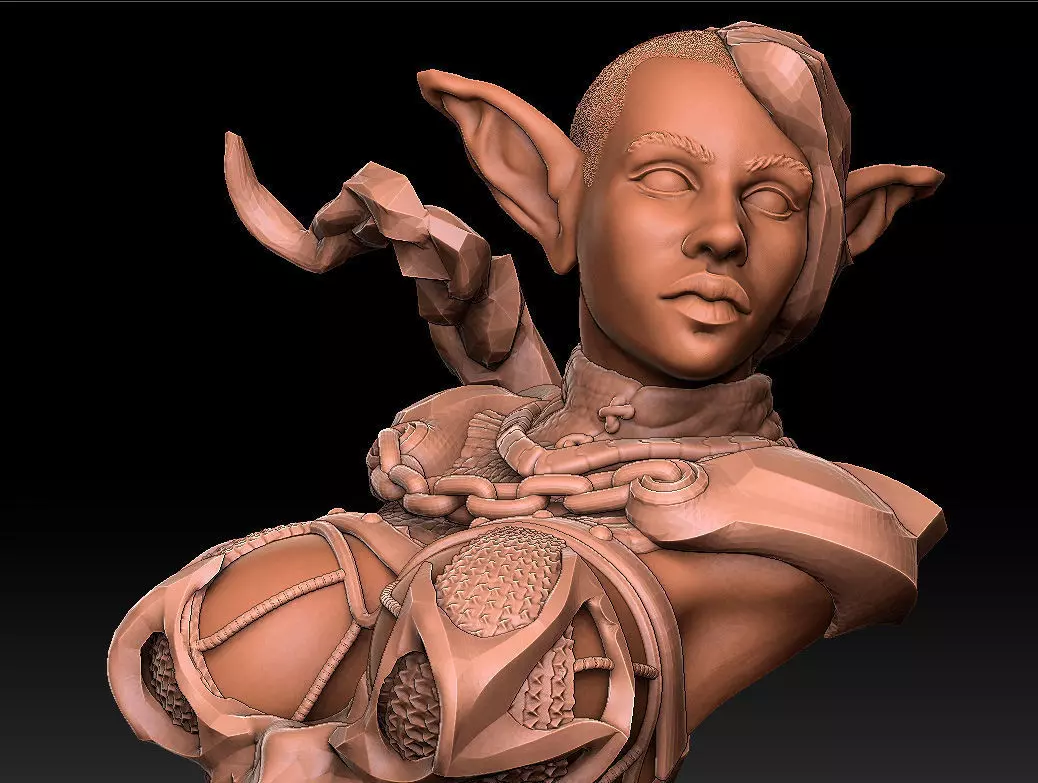 Elf - 3D Character Design and Sculpt - print ready stl 3D print model_0