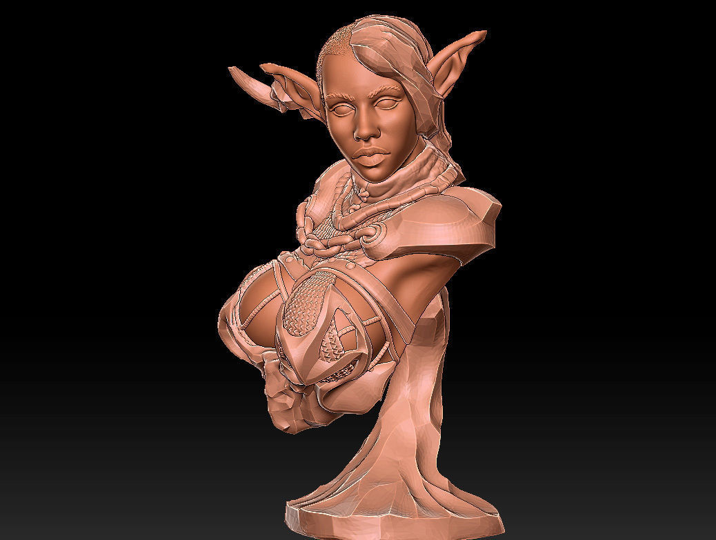 Elf - 3D Character Design and Sculpt - print ready stl 3D print model_8