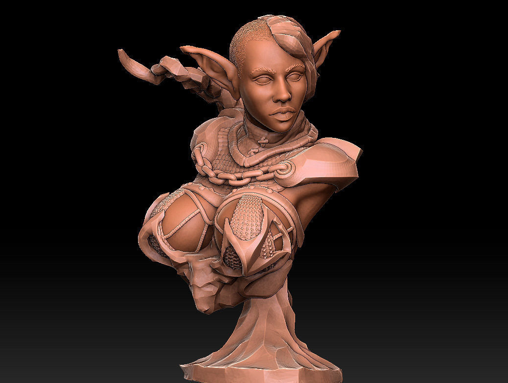 Elf - 3D Character Design and Sculpt - print ready stl 3D print model_6