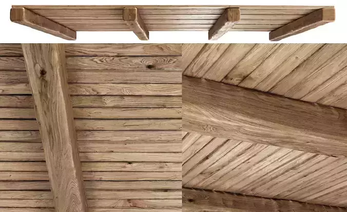 Wooden Ceiling V4  3D model