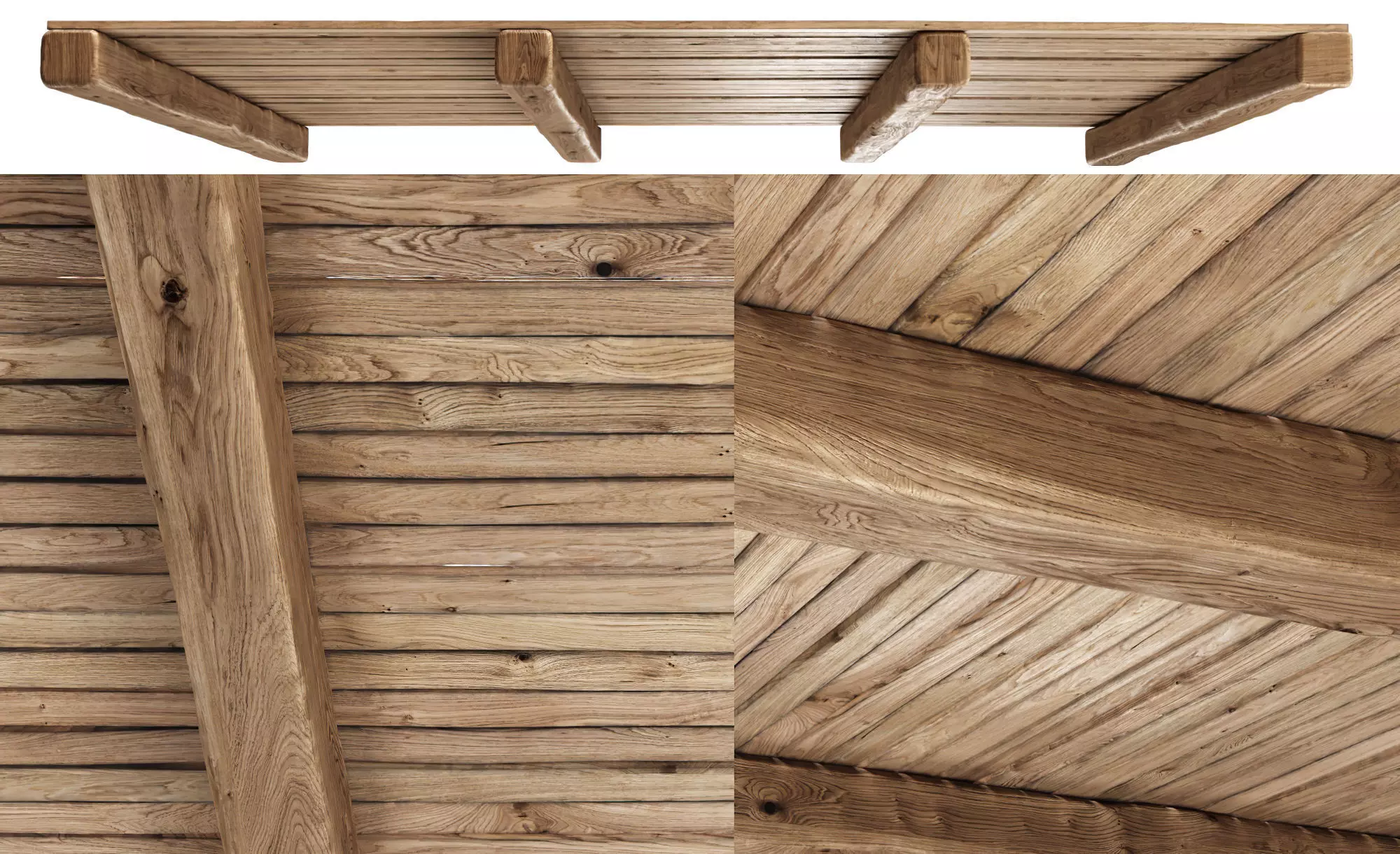 Wooden Ceiling V4 3D model