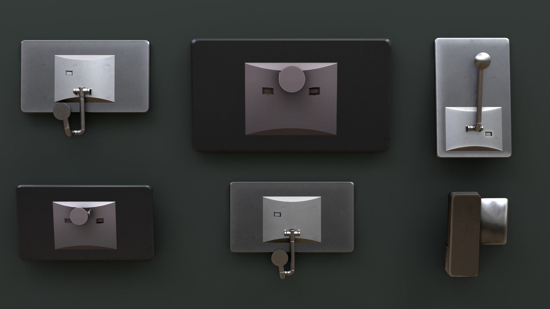 Scifi Monitors Dirty Props Low-poly 3D model_10