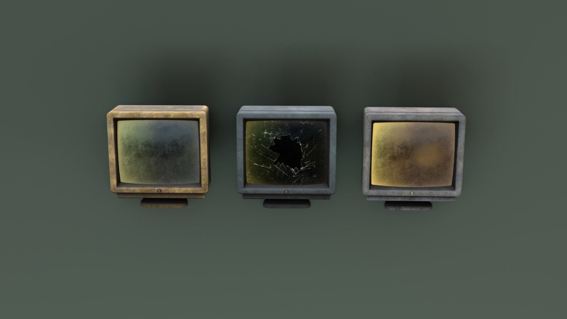 Scifi Monitors Dirty Props Low-poly 3D model_14