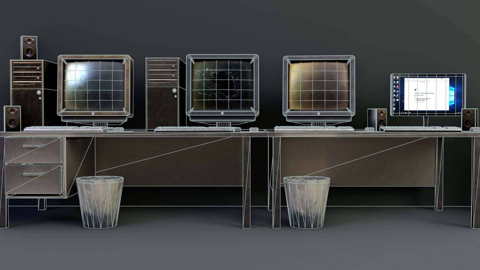Scifi Monitors Dirty Props Low-poly 3D model_20