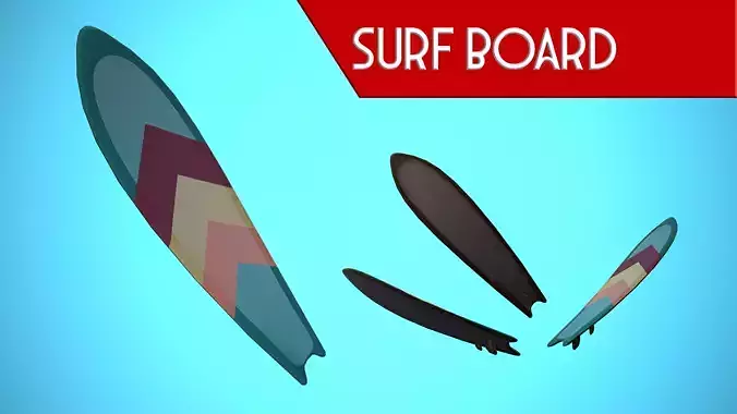 SURF BOARD 09 CARTOON STYLIZED