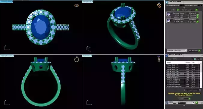 ACJ-094 sapphire and diamond ring