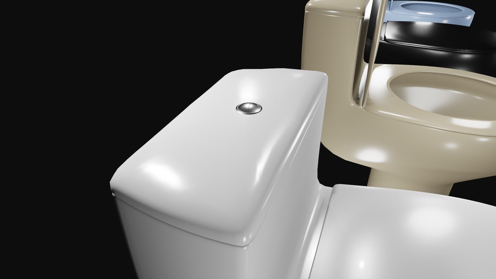 Toilets three Low-poly 3D model_6