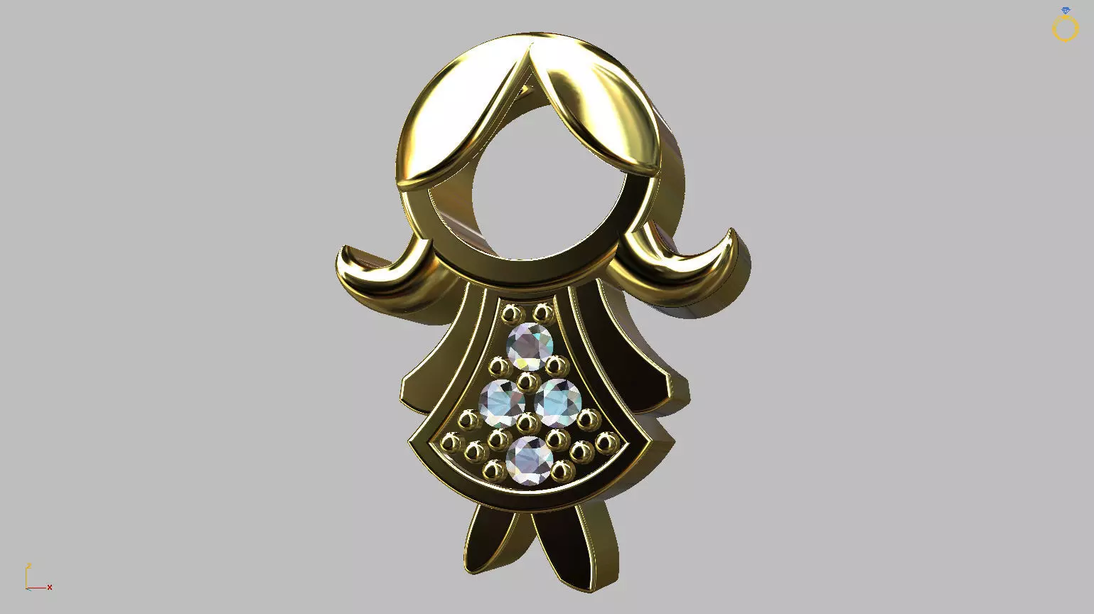 Little Girl Pendant 3D print model