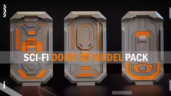 Sci-Fi Door 3D Model Pack vol1