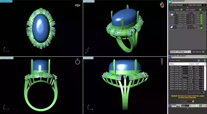 ACJ-059 ring with gemstones