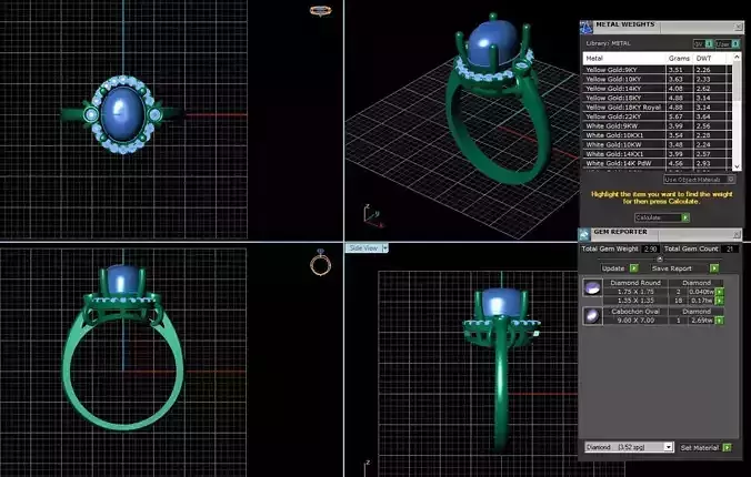 BCJ-098 ring with different settings