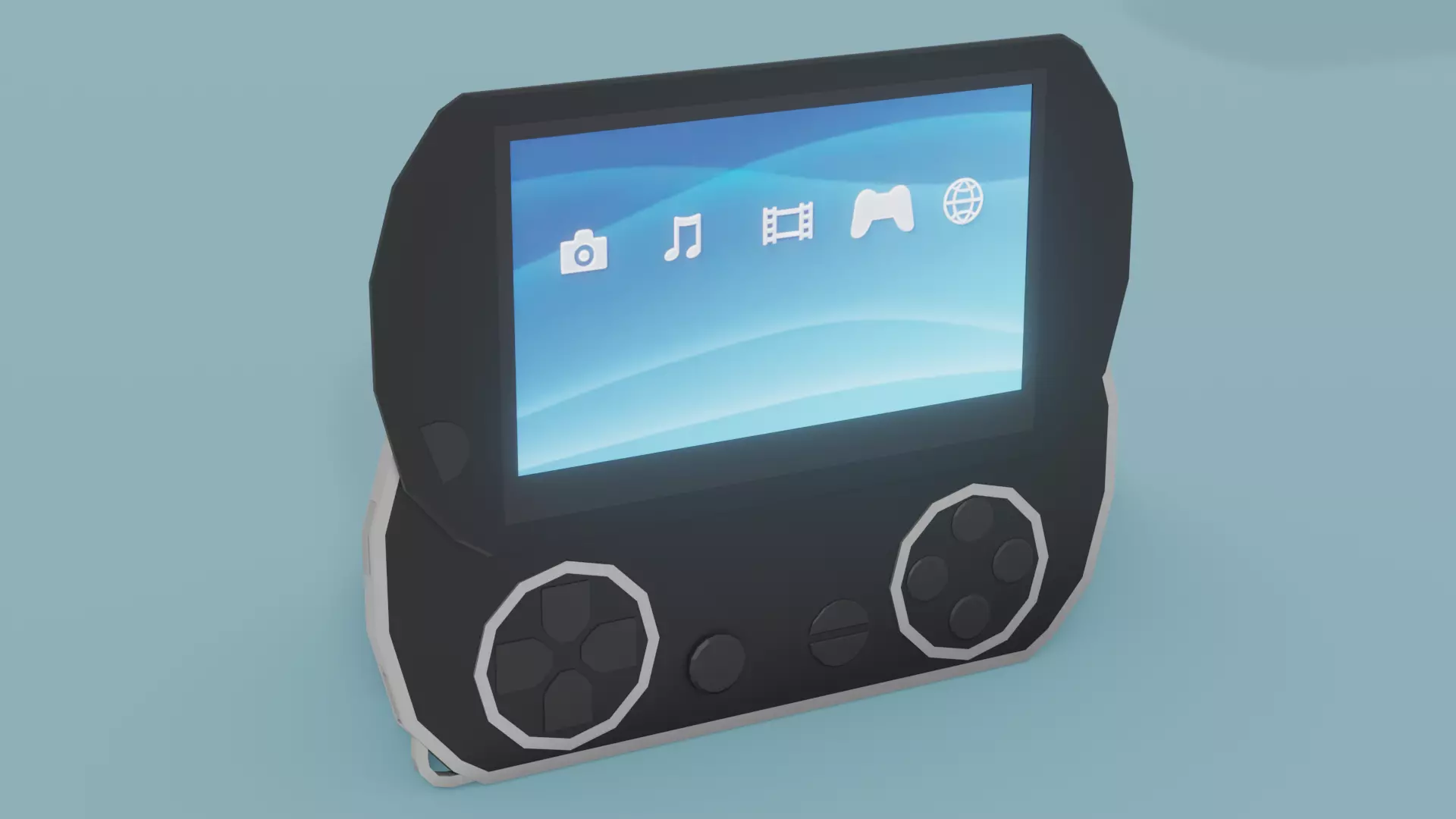 Low Poly PSP Go Low-poly 3D model_0