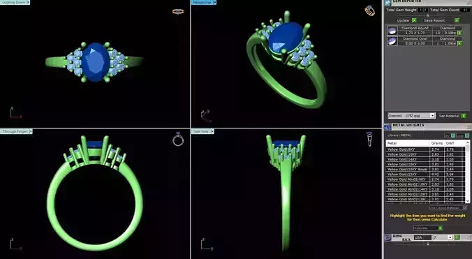 ACJ-046 sapphire engagement ring