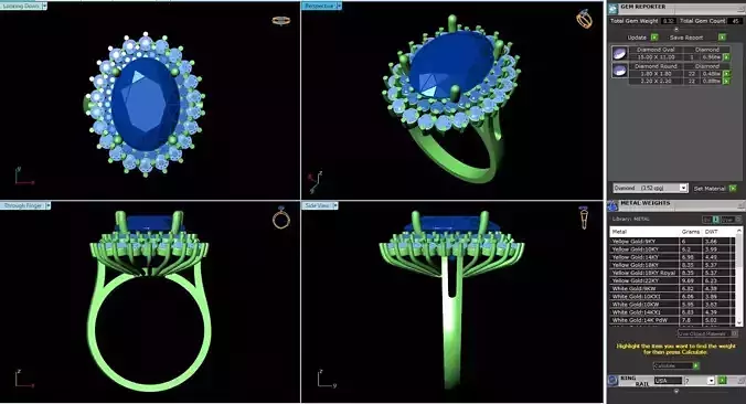 BCJ-074 ring with stones