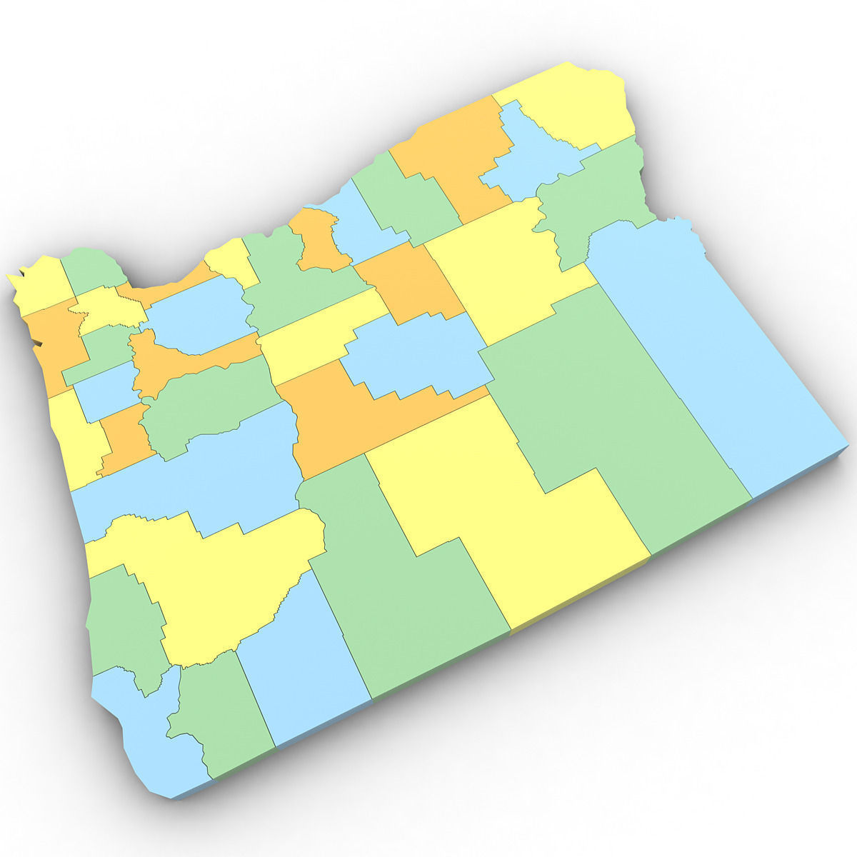 Oregon Political Map 3D model_3