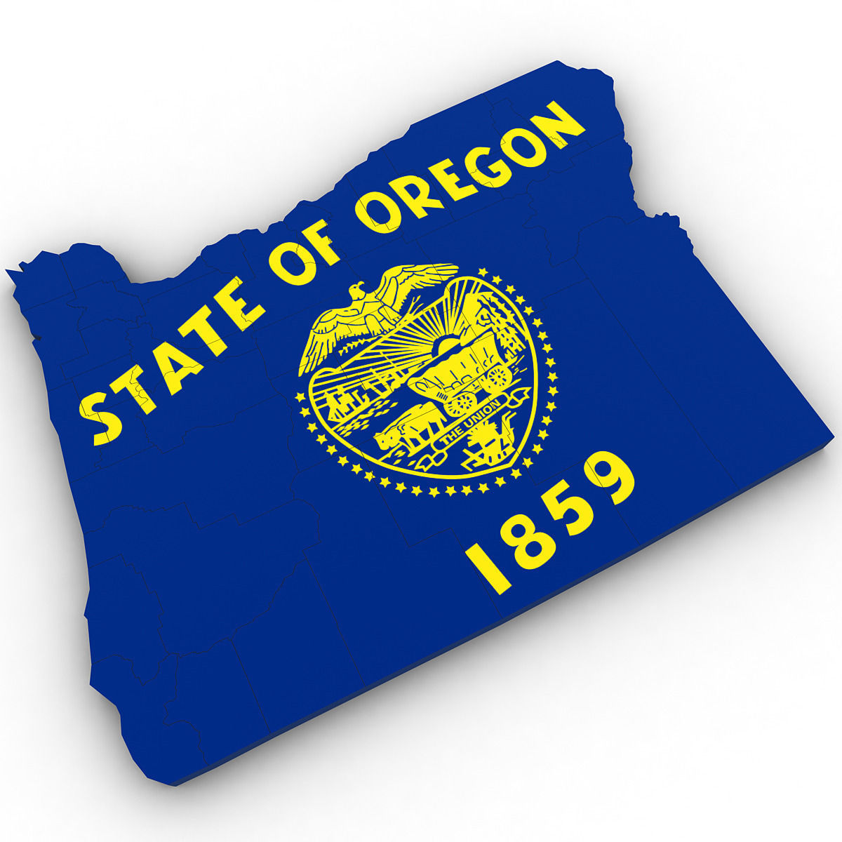 Oregon Political Map 3D model_2
