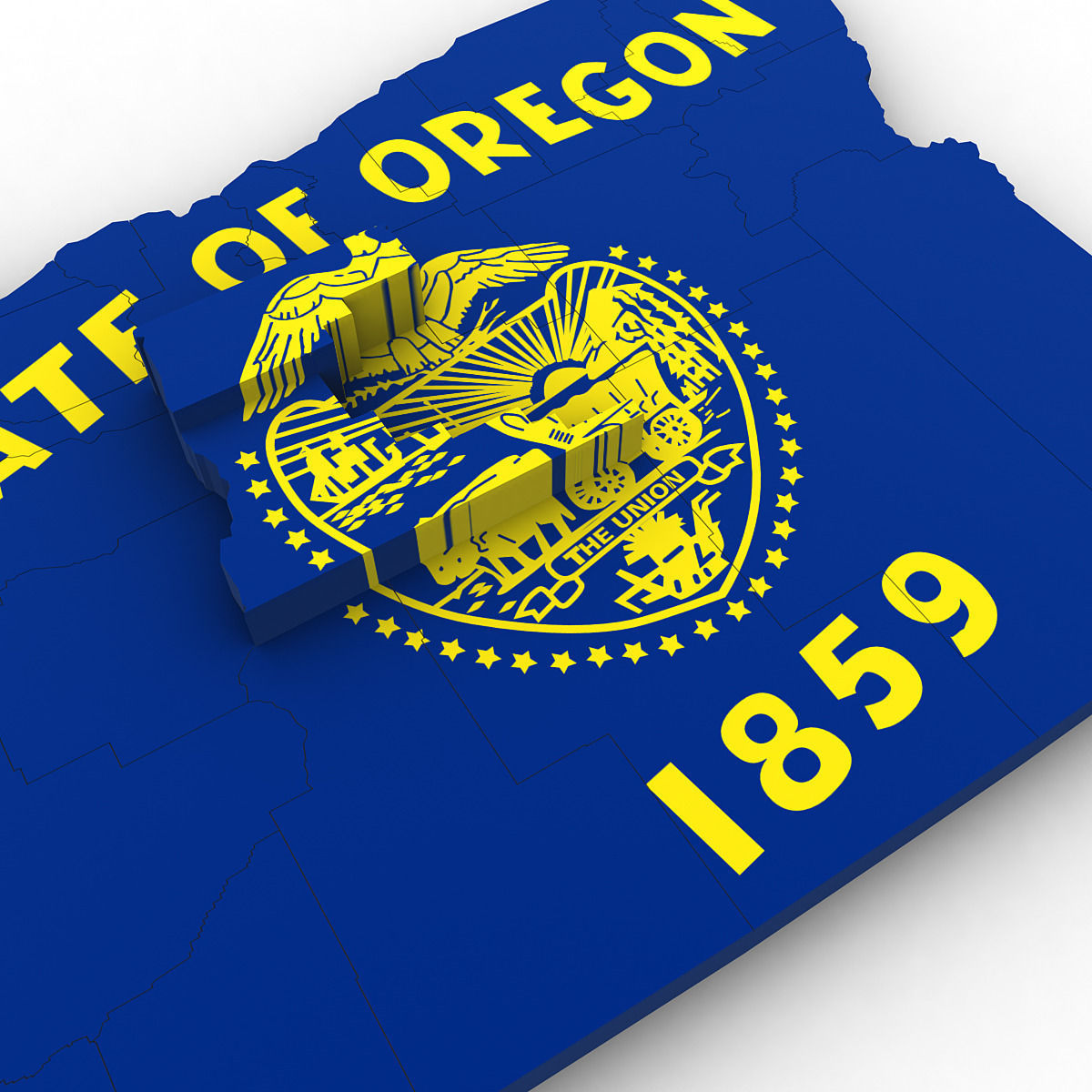 Oregon Political Map 3D model_4